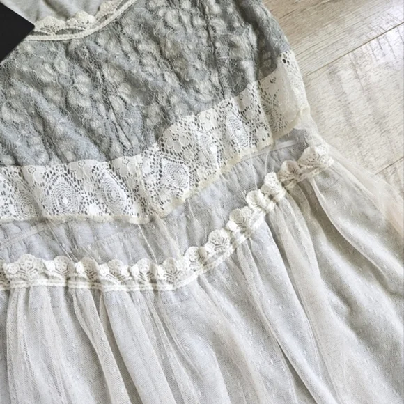 NWT Archer+Arrow Lace Overlay Midi Dress - Picture 7 of 16